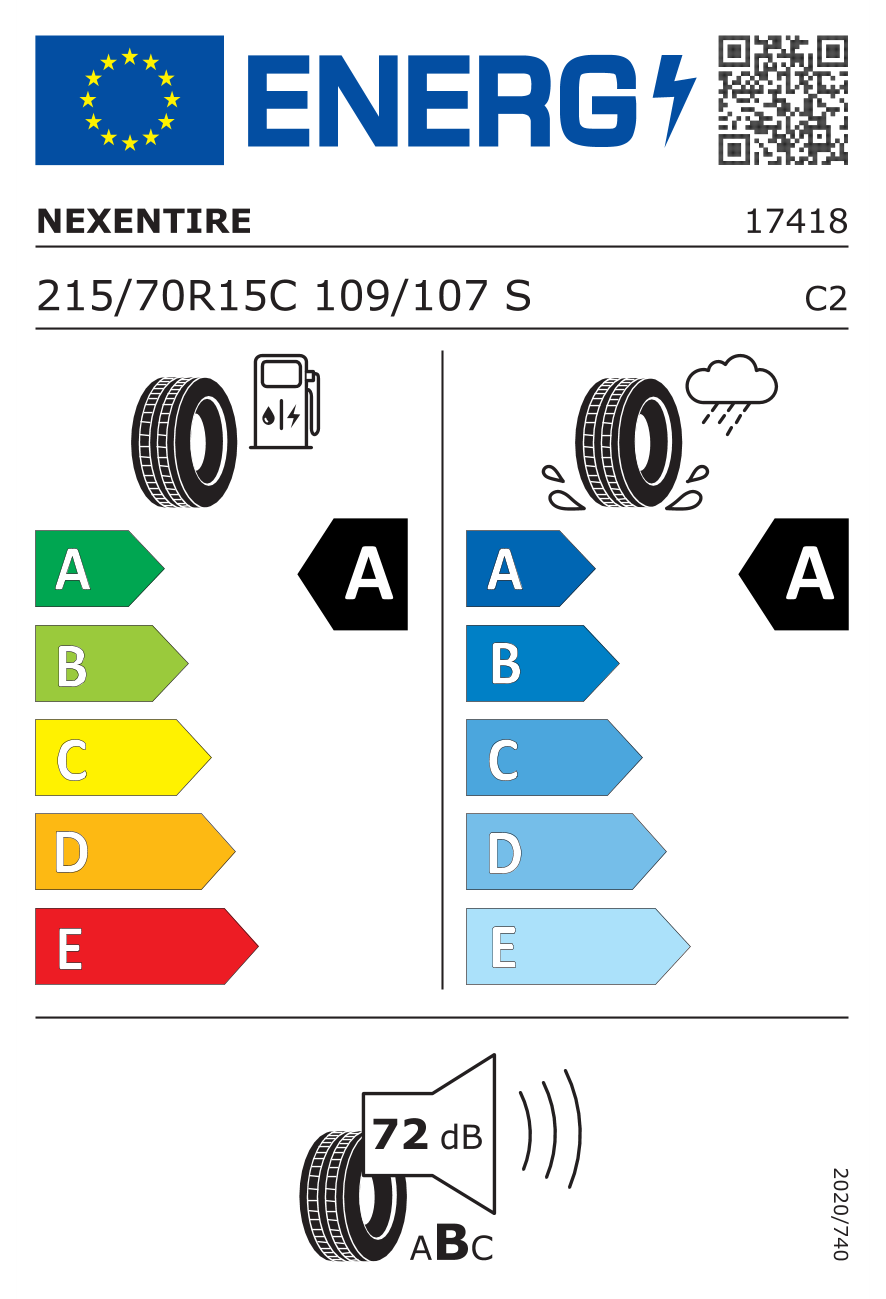 Image of tyre specifications with eprel code 583154