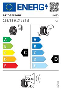 Efficiency label - BRIDGESTONE, DUELER H/T 840 265/65 R17