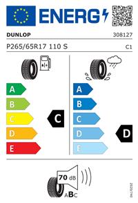 Efficiency label - DUNLOP, GRANDTREK AT20 P265/65R17